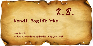Kendi Boglárka névjegykártya