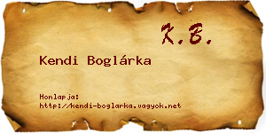 Kendi Boglárka névjegykártya