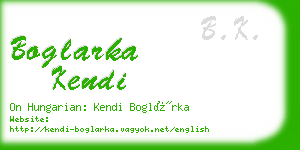 boglarka kendi business card